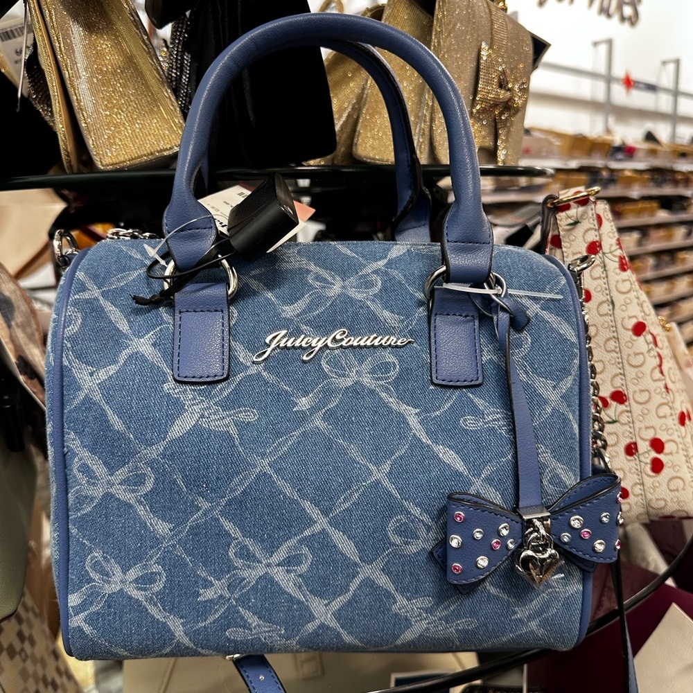 Juicy Couture Denim and Blue Bow Satchel